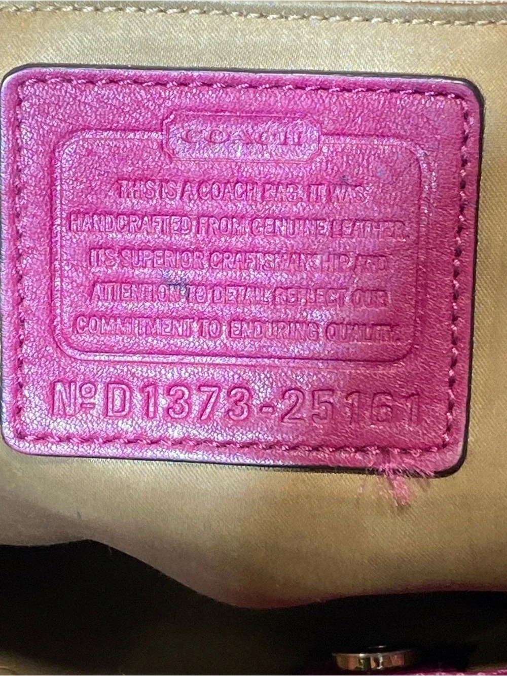 Coach Pebbled Leather Shoulder Bag - Magenta with Gold Hardware